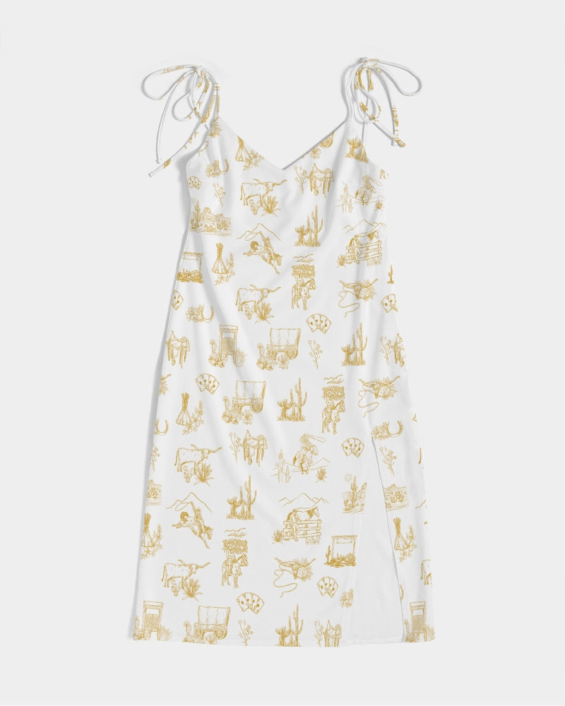 Western Culture Women's All-Over Print Tie Strap Split Dress