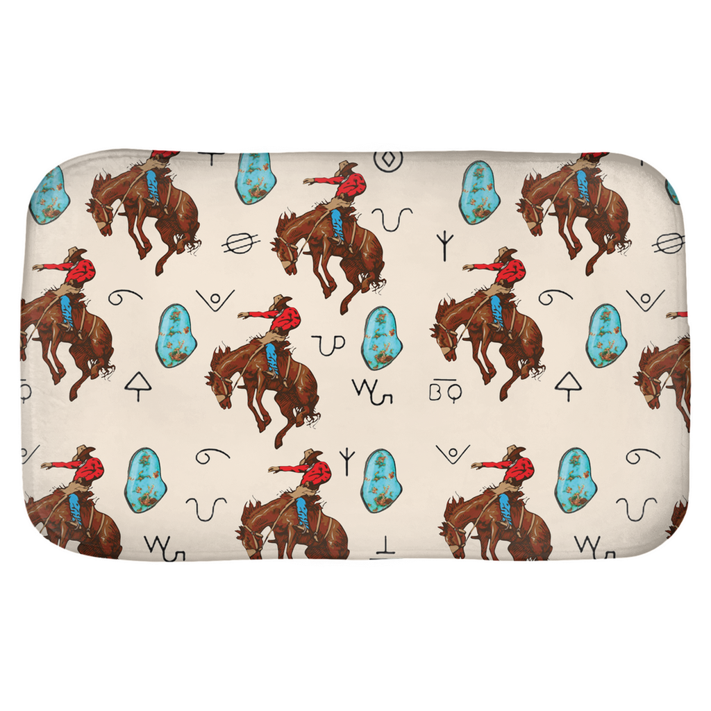 Turquoise and Broncs Bath Mats