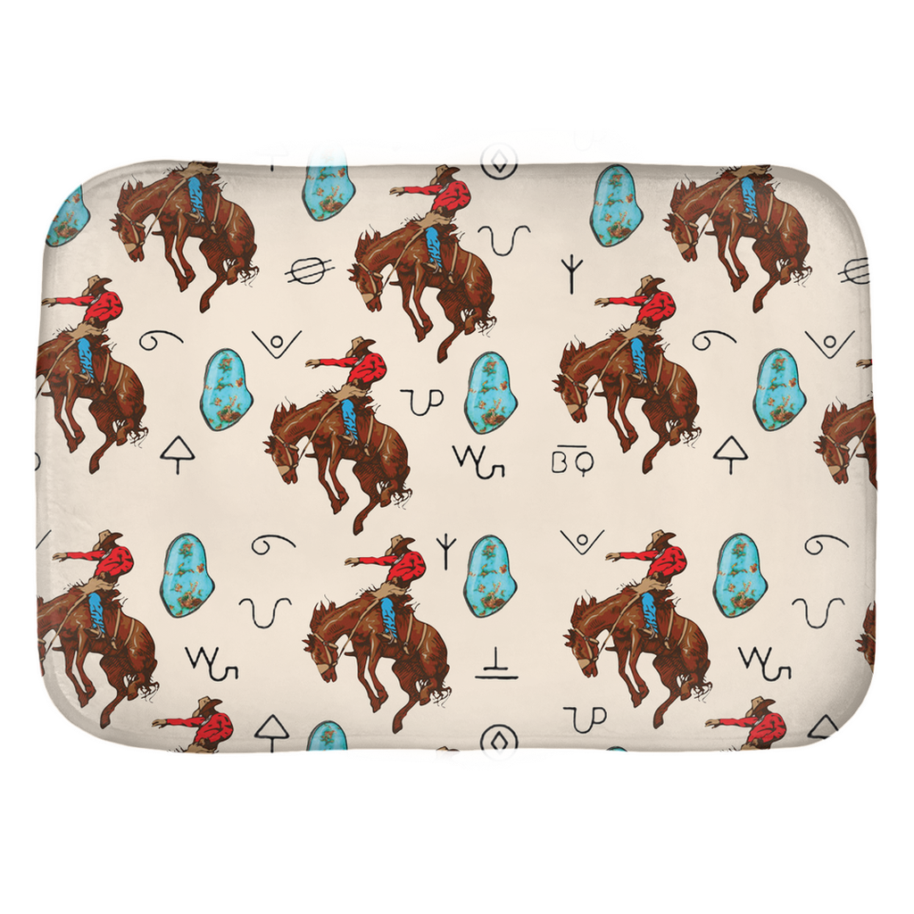 Turquoise and Broncs Bath Mats