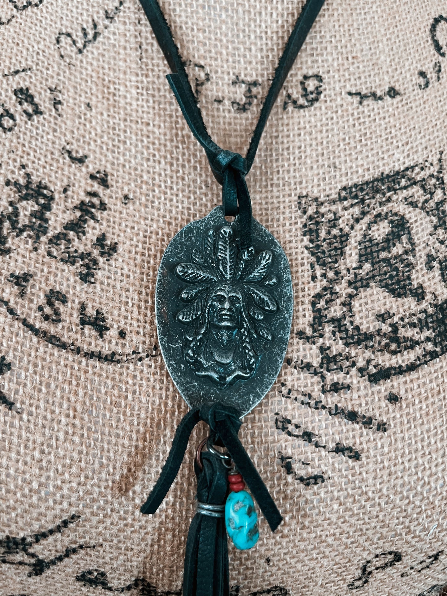 Chief Black Leather Necklace