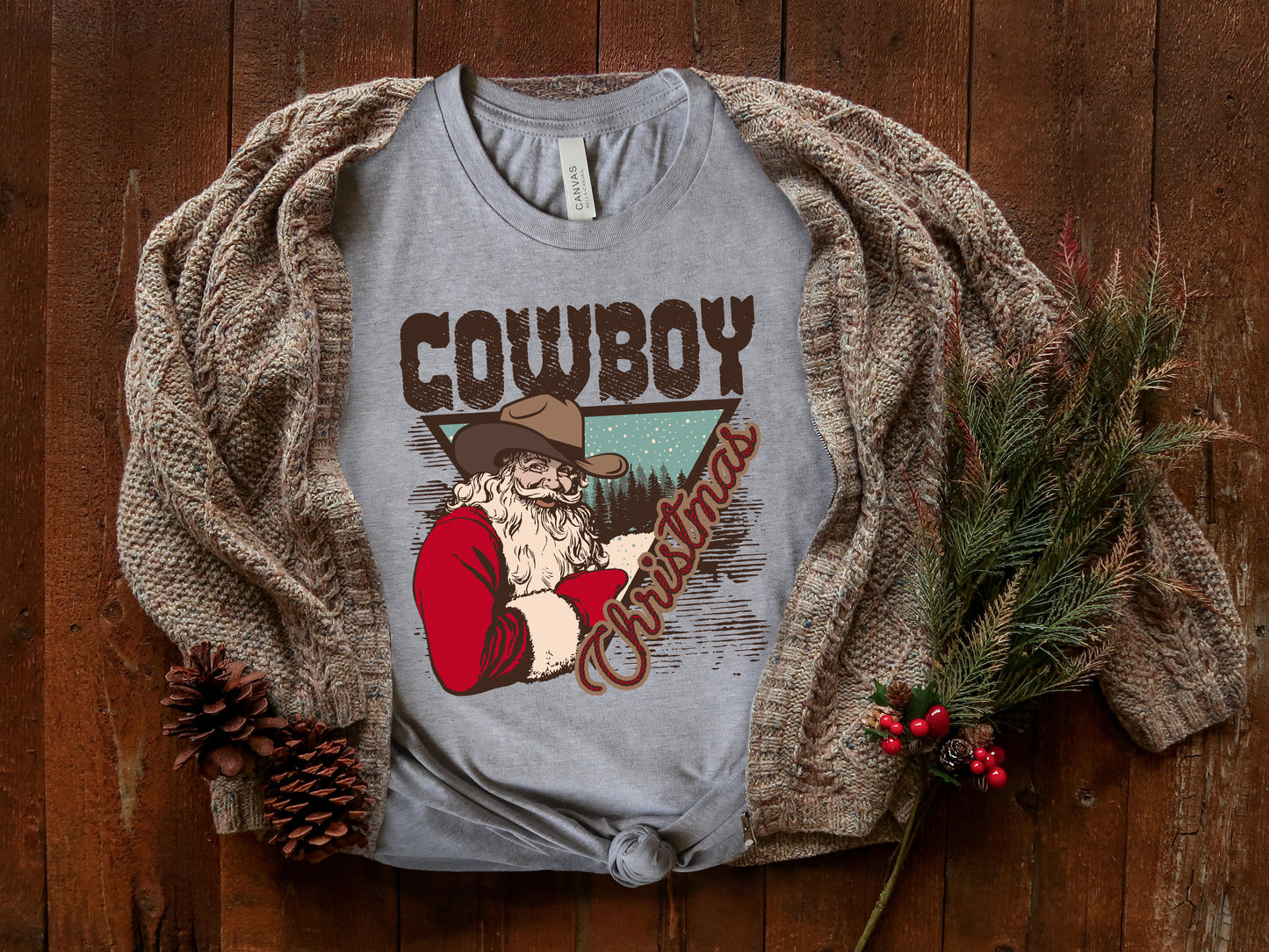 Cowboy Christmas Santa Unisex t-shirt