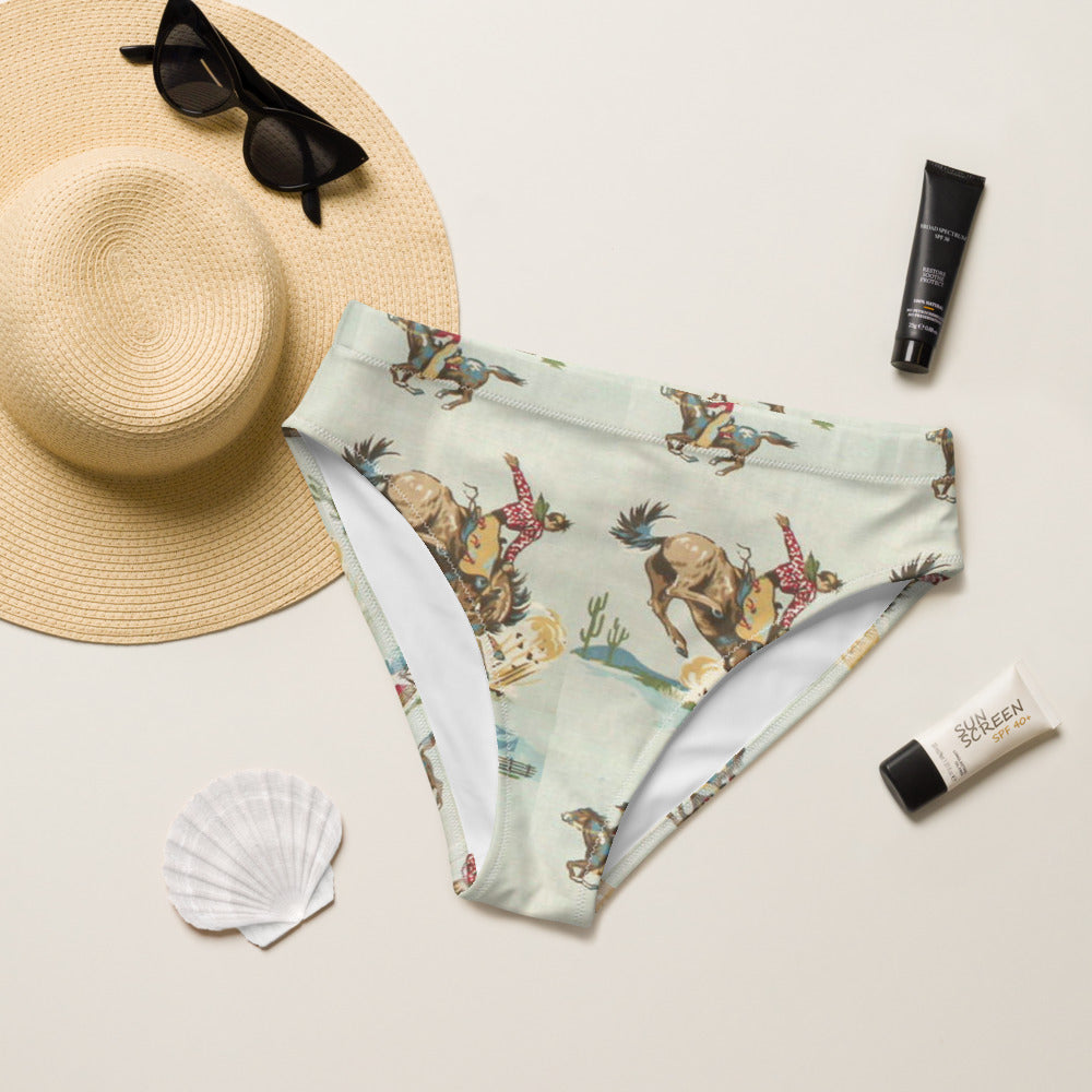 Retro Cowboy high-waisted bikini bottom