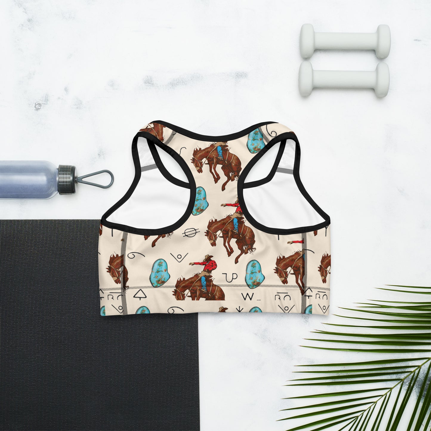 Turquoise N Broncs Sports Bra