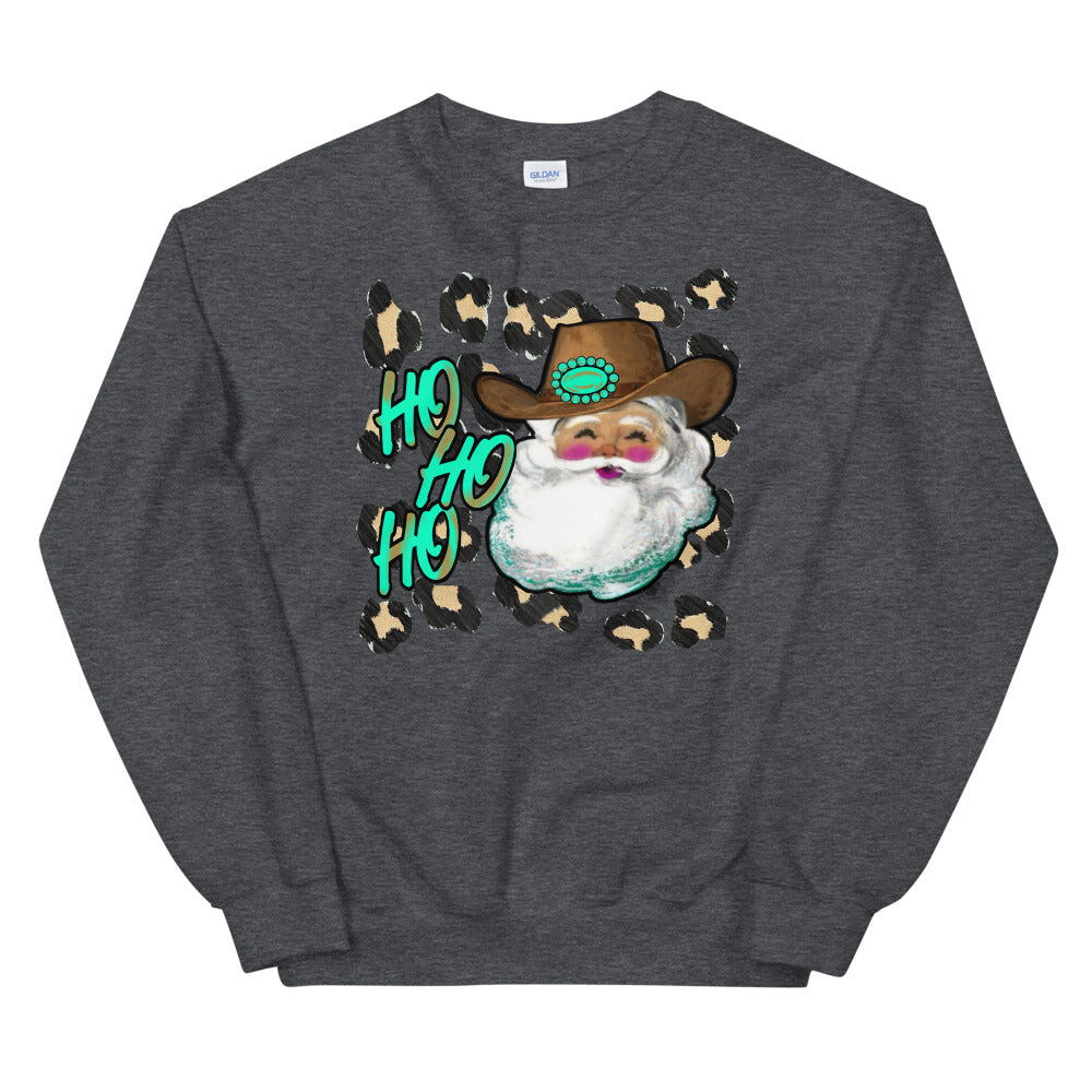 Ho Ho Ho Turquoise Santa Unisex Sweatshirt