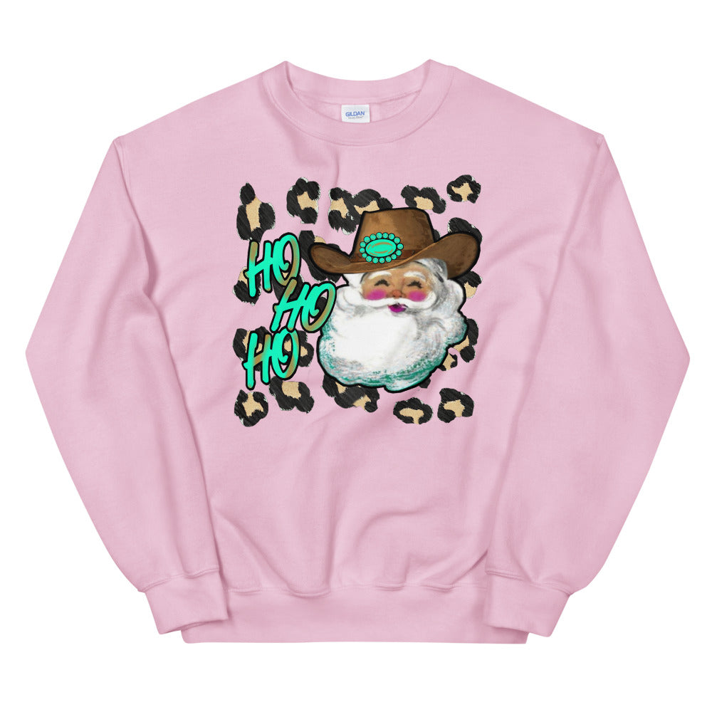 Ho Ho Ho Turquoise Santa Unisex Sweatshirt