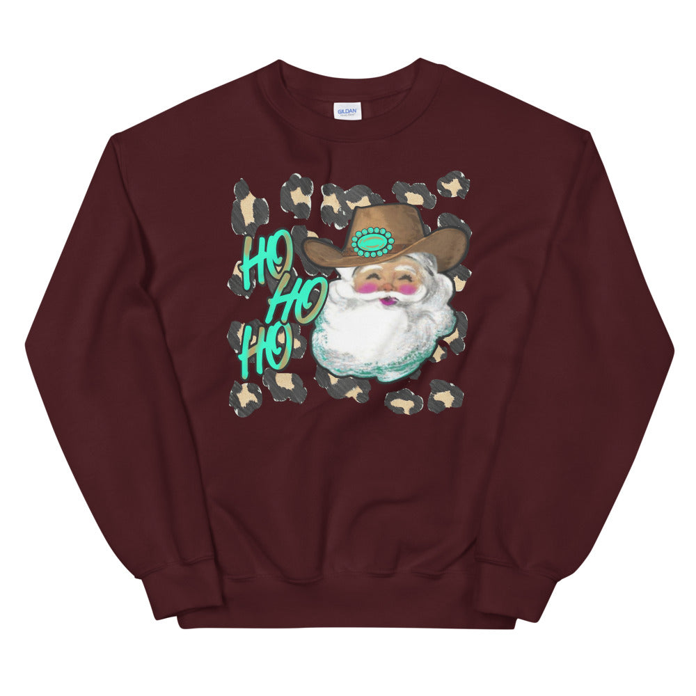 Ho Ho Ho Turquoise Santa Unisex Sweatshirt