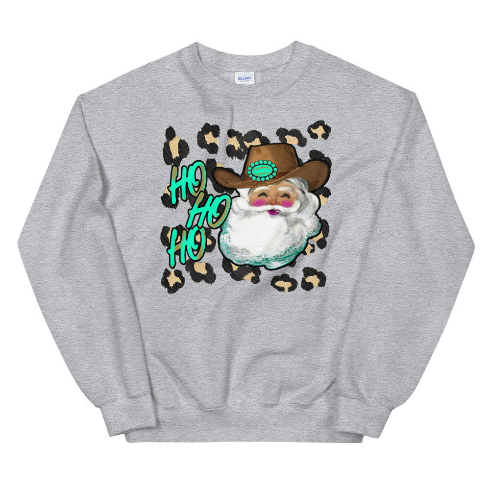Ho Ho Ho Turquoise Santa Unisex Sweatshirt