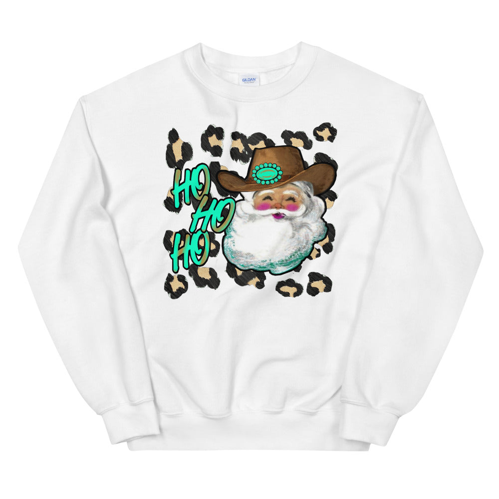 Ho Ho Ho Turquoise Santa Unisex Sweatshirt