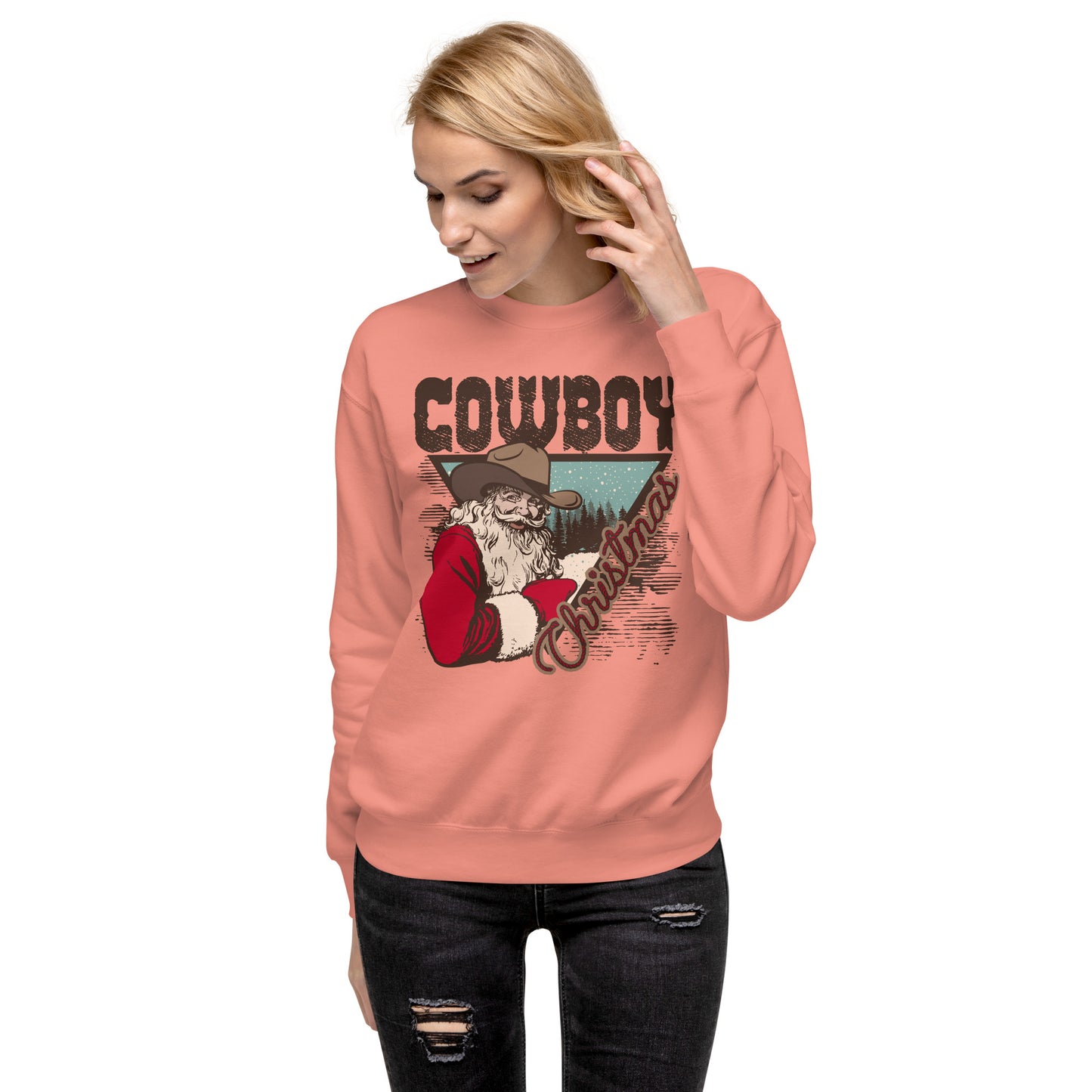 Cowboy Christmas Santa Unisex Premium Sweatshirt