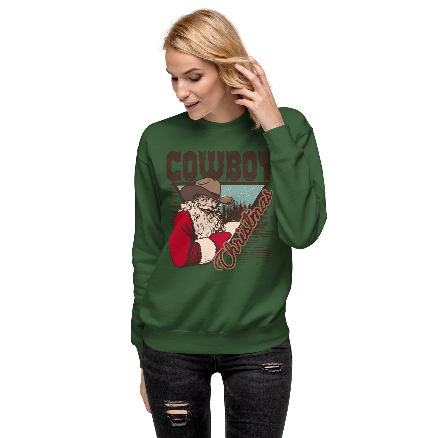Cowboy Christmas Santa Unisex Premium Sweatshirt