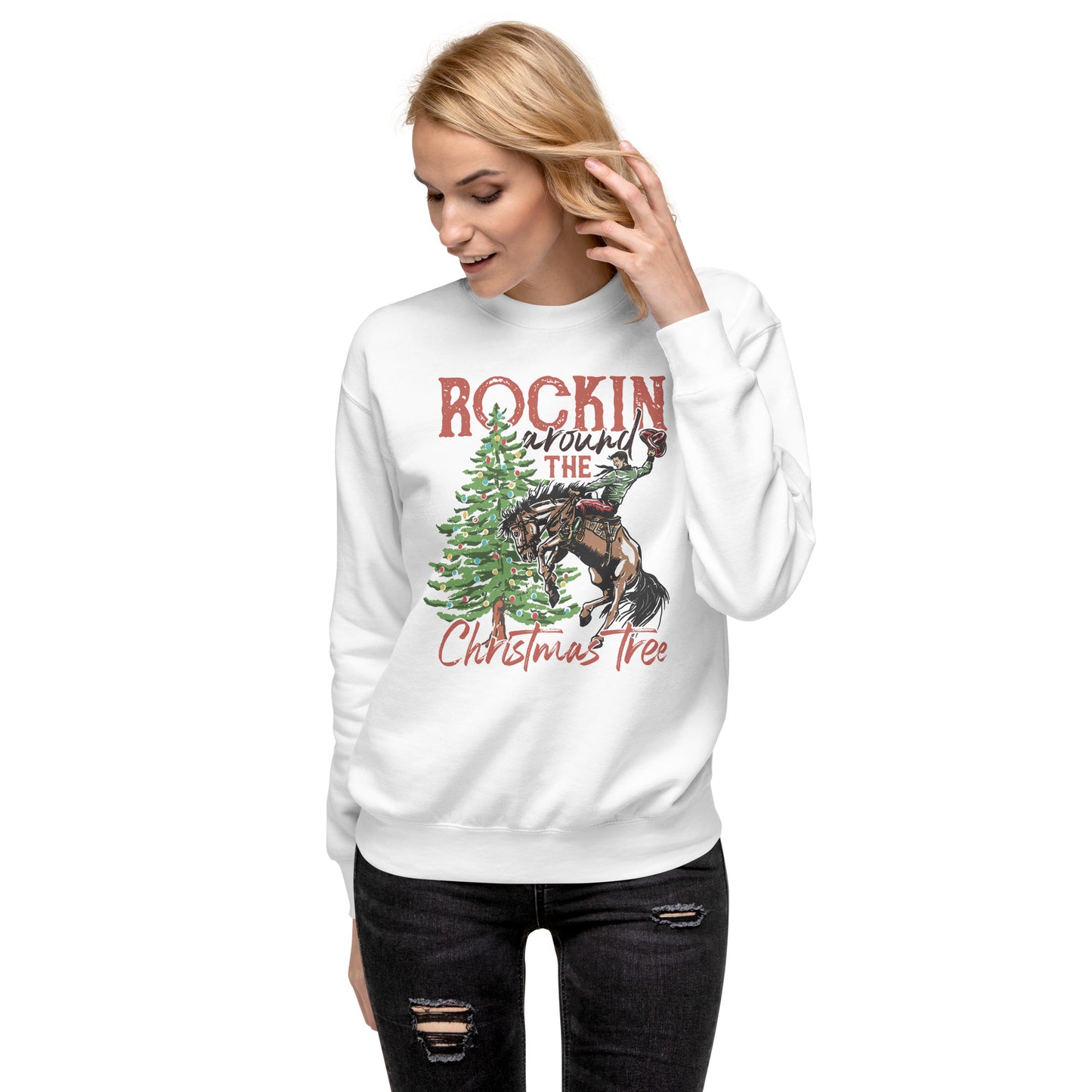 Rockin Around the Christmas Tree Unisex Premium Sweatshirt