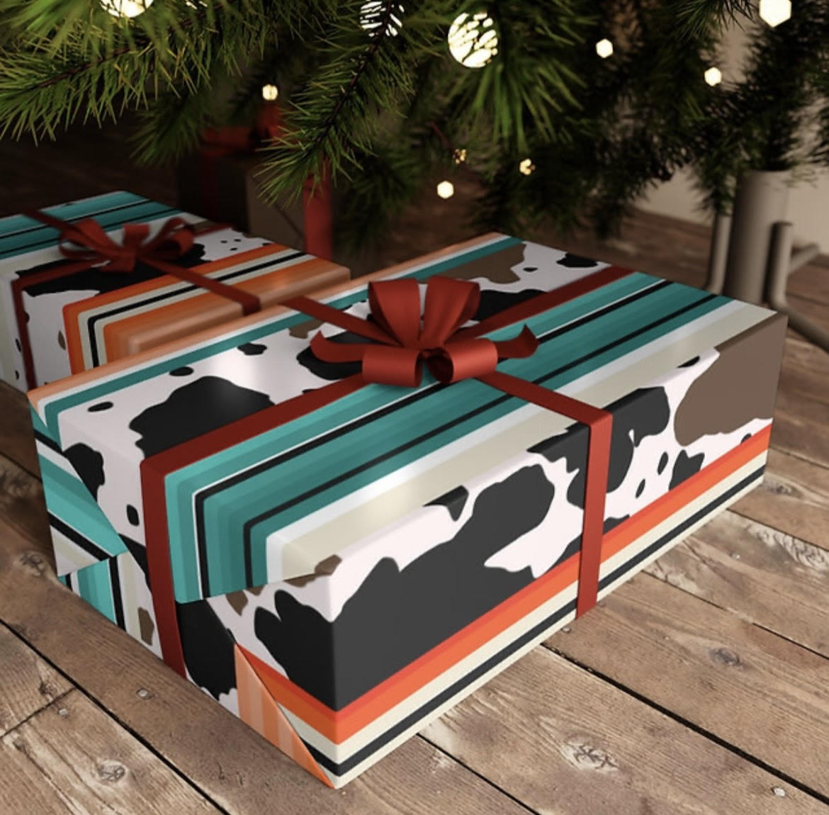 Cow Print Serape Wrapping Paper