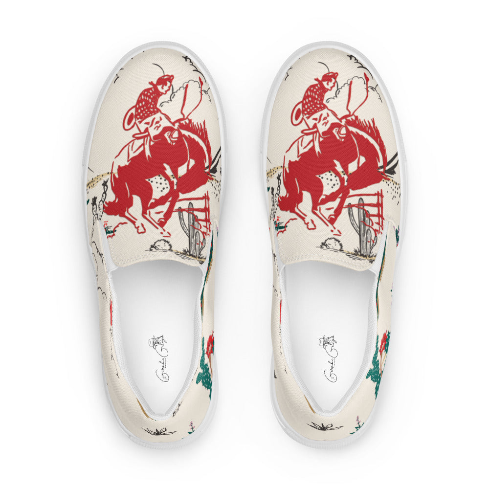 Vintage Western Women’s slip on canvas shoes