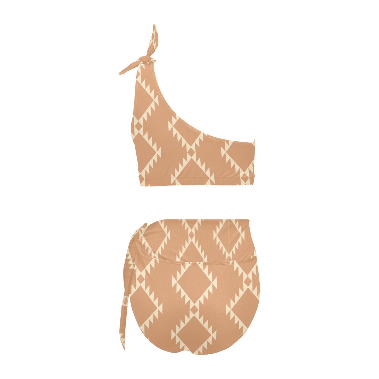 Simply Aztec Shoulder Bikini Women's One Shoulder Bikini Set(ModelS16)