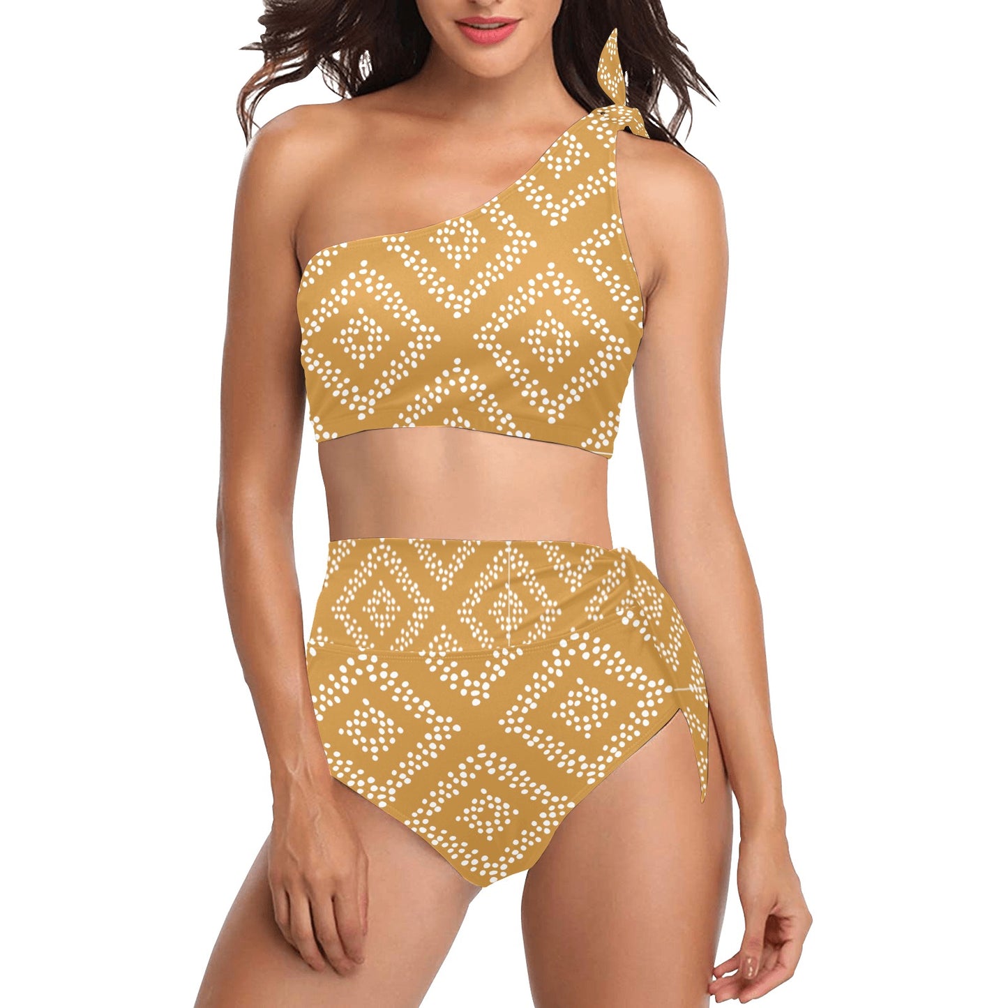 Taos Shoulder Bikini Women's One Shoulder Bikini Set(ModelS16)