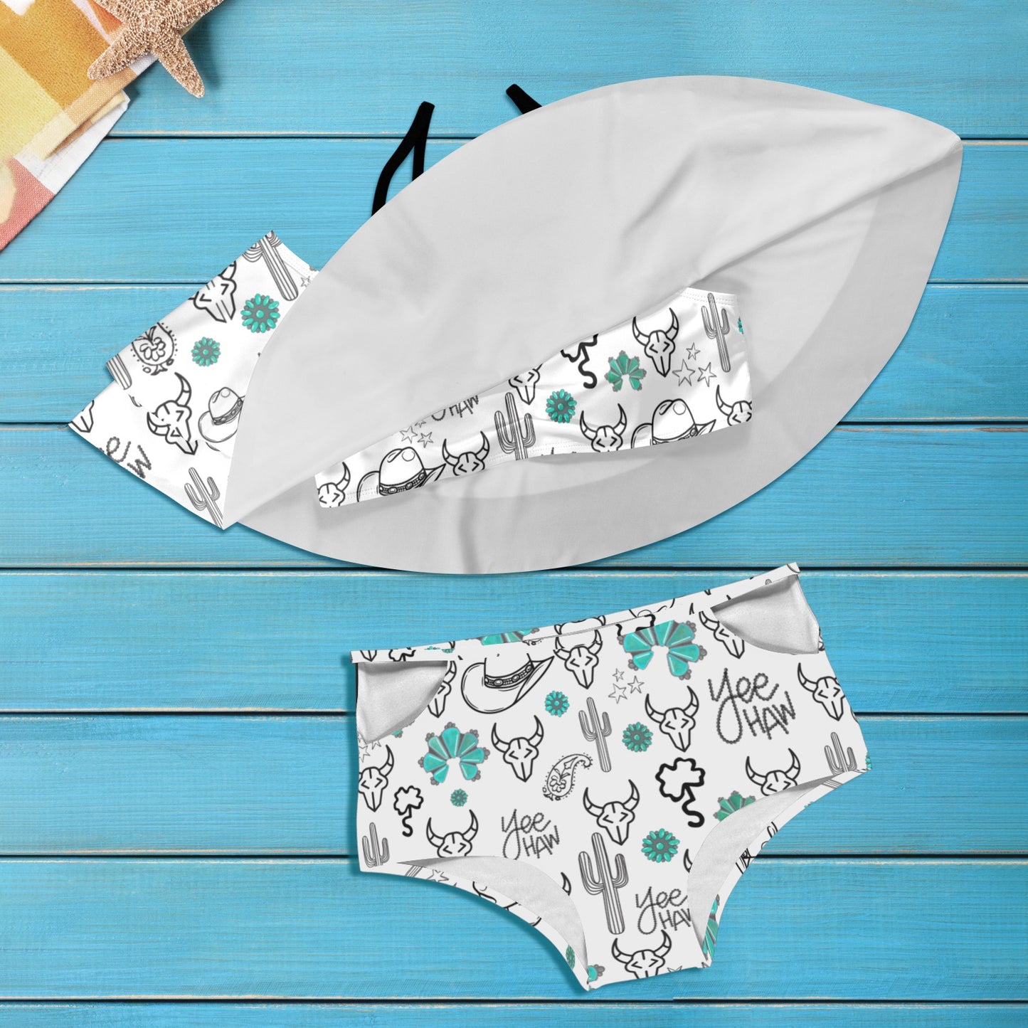 Yeehaw White Flounce Bikini