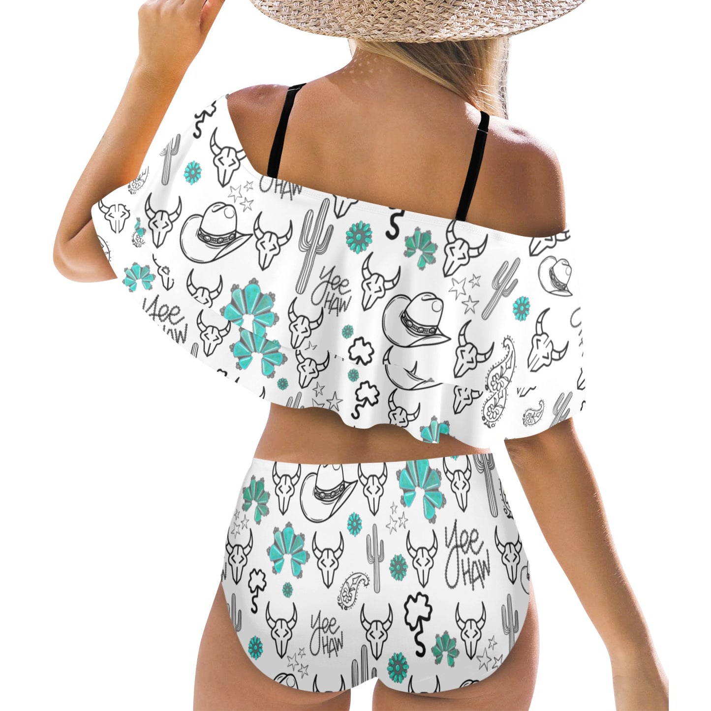 Yeehaw White Flounce Bikini