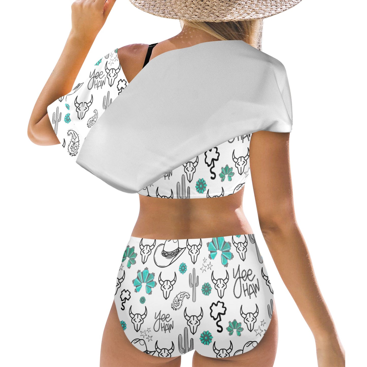 Yeehaw White Flounce Bikini