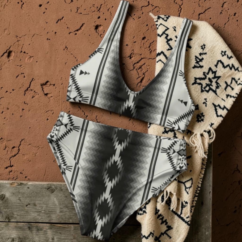 Aztec high-waisted bikini