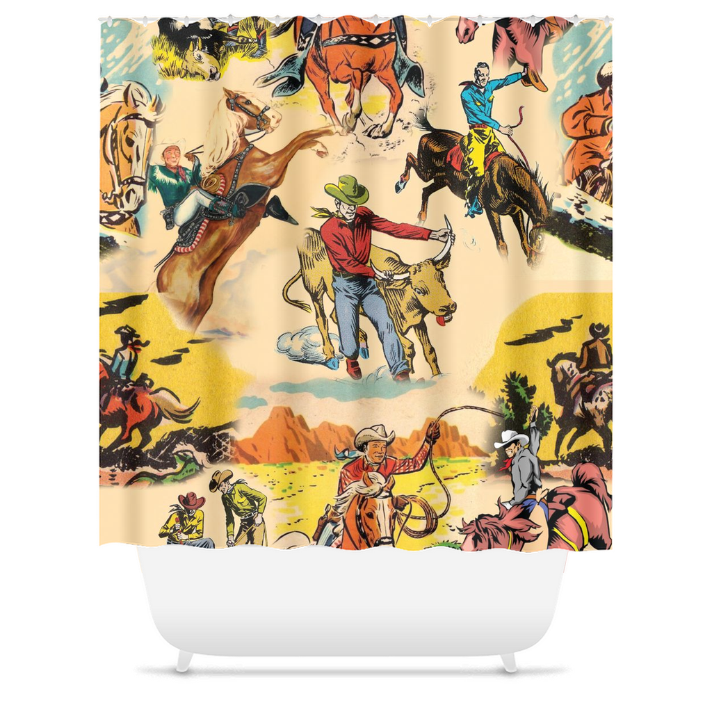 Vintage Cowboy Shower Curtains