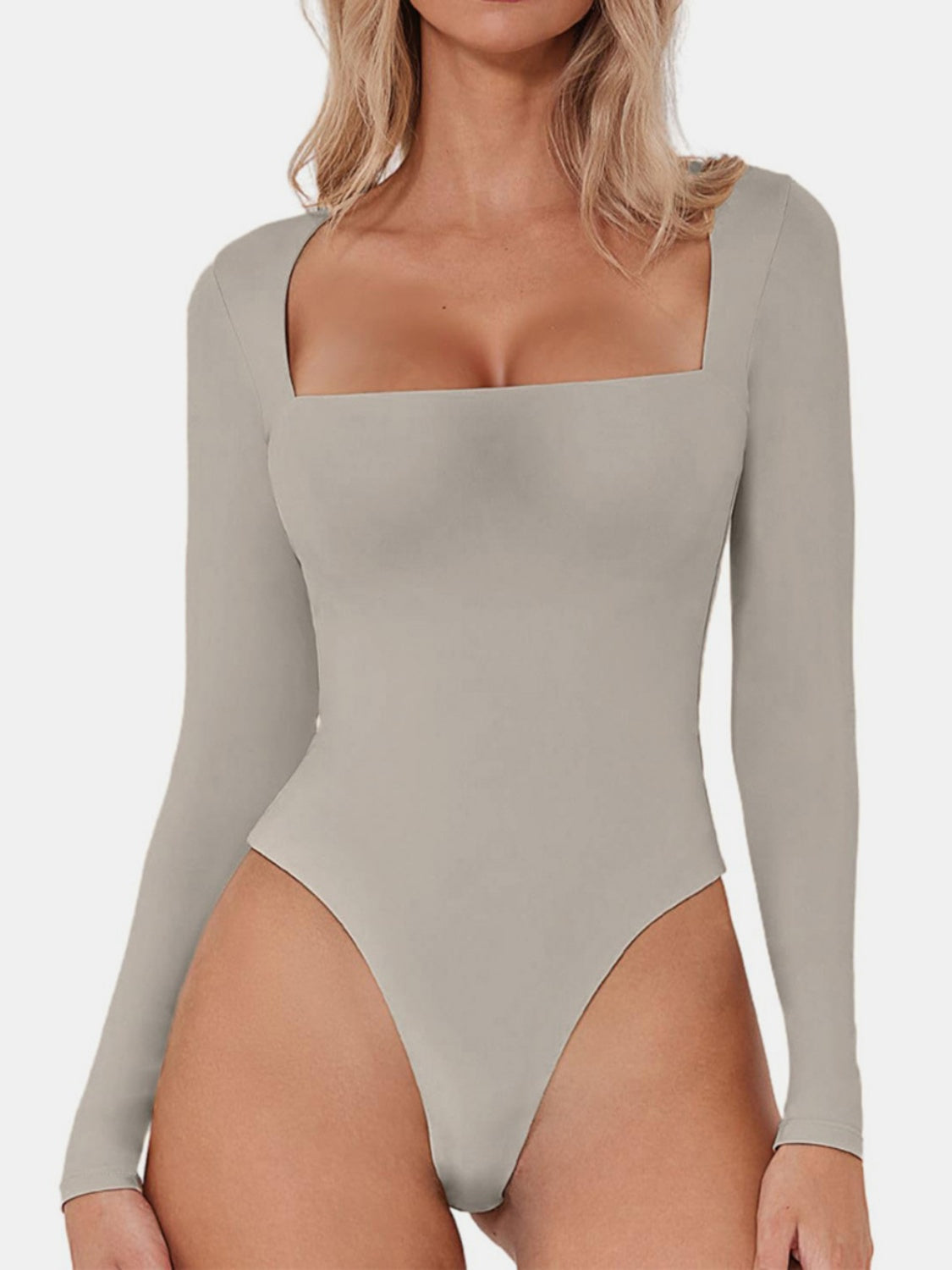 Square Neck Long Sleeve Bodysuit