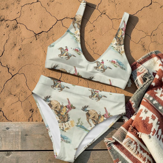 Retro Cowboy high-waisted bikini