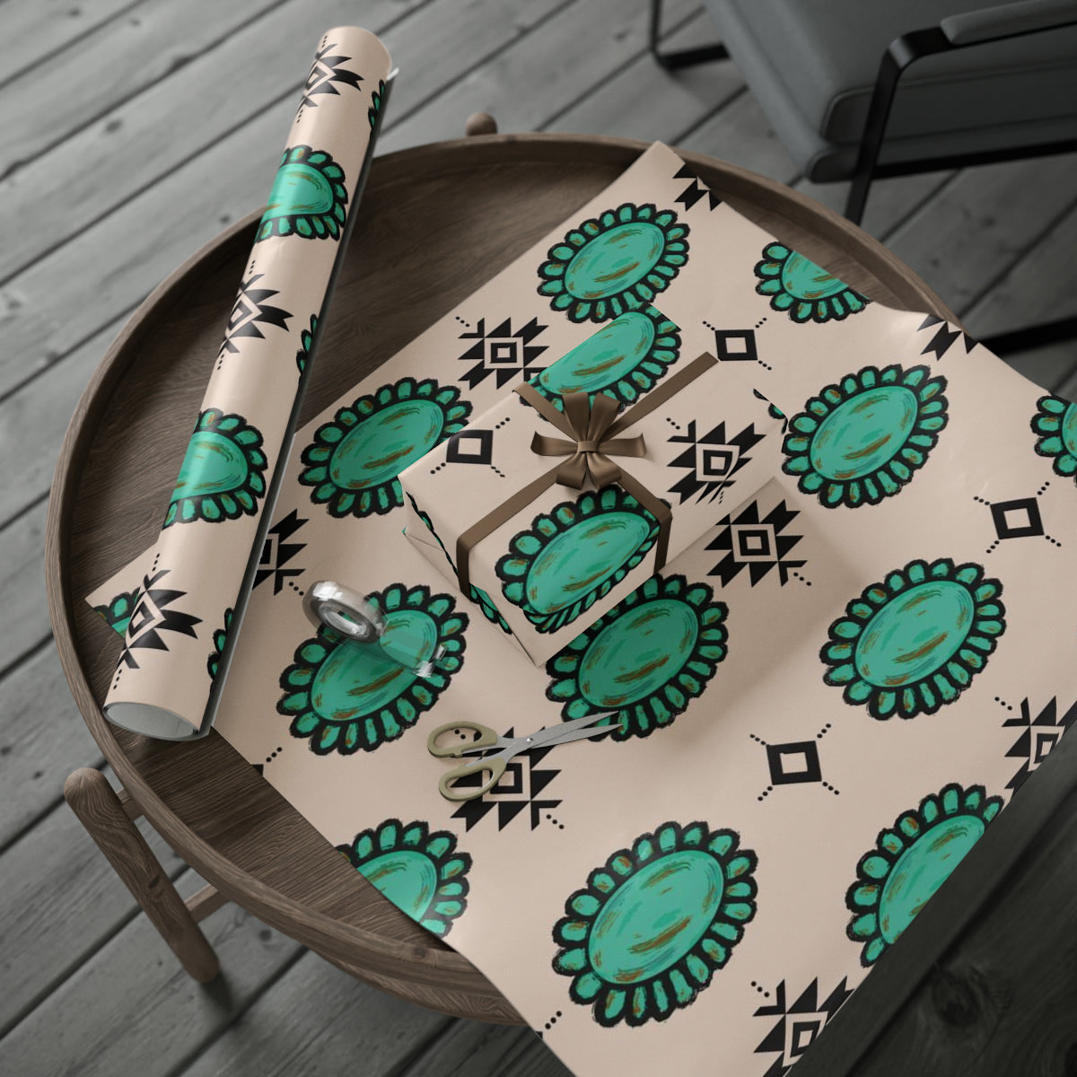 Aztec and Turquoise Wrapping Paper