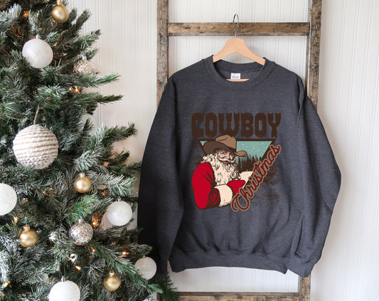 Cowboy Christmas Santa Unisex Premium Sweatshirt