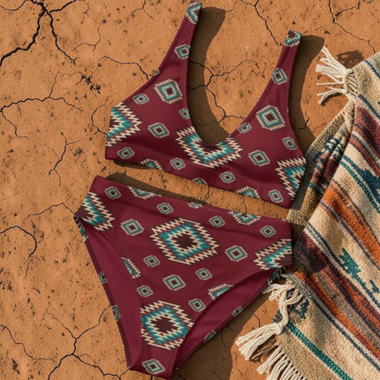 Maroon Southwestern Bikini