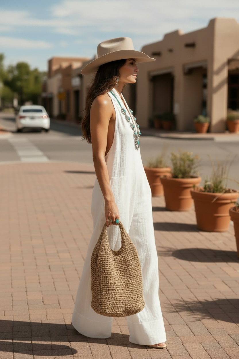 Full Size Halter Neck Wide-Leg Jumpsuit Plus Size