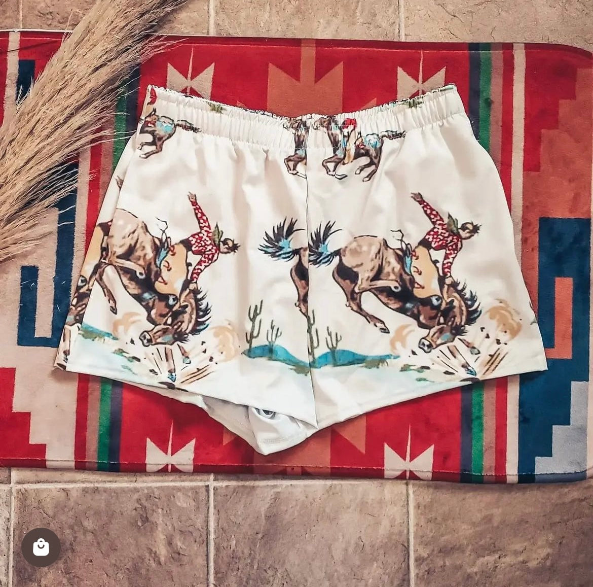 Retro Cowboy Women's Athletic Shorts