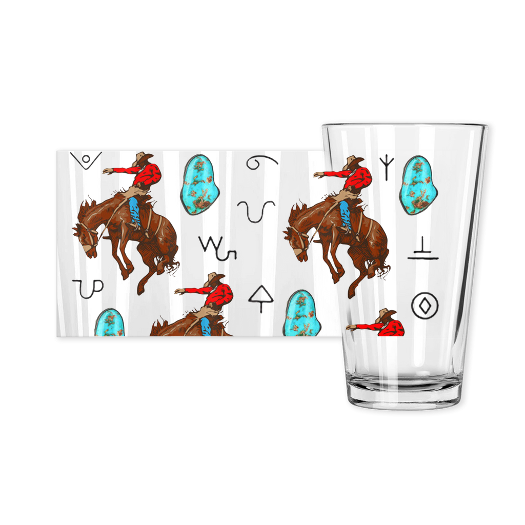 Bronc & Turquoise Pint Glasses