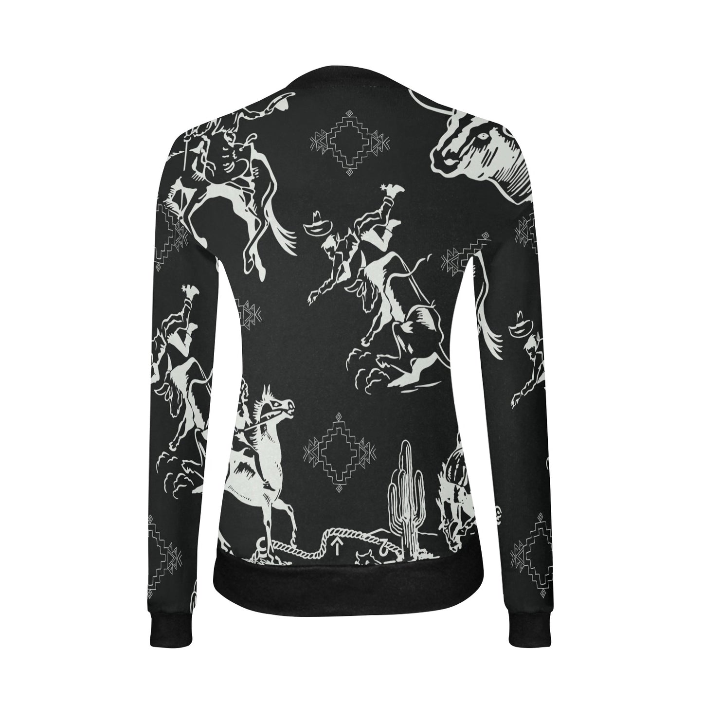 Black and White AOP Western Sweater